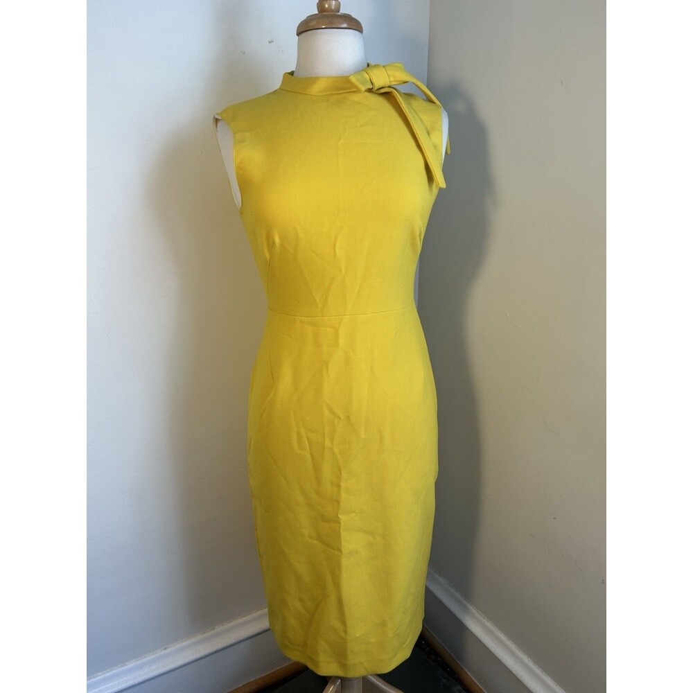 ZARA Banana Yellow Knit Sleeveless Size 4 Body Con Sexy Wiggle Party Dress